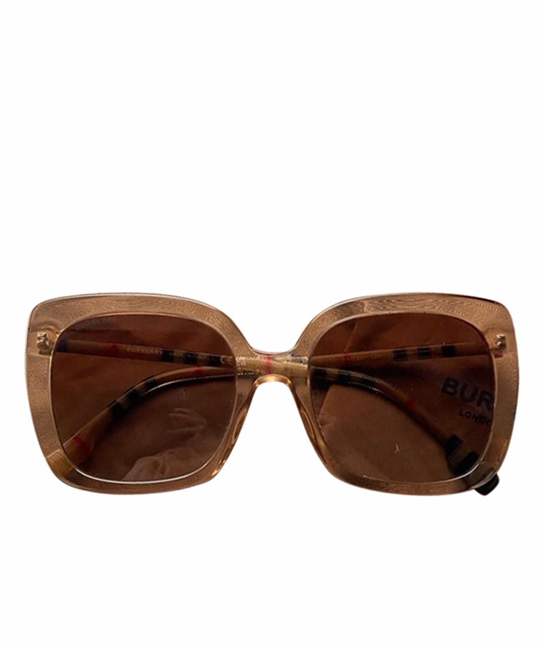 BURBERRY Коричневые пластиковые солнцезащитные очки, фото 1