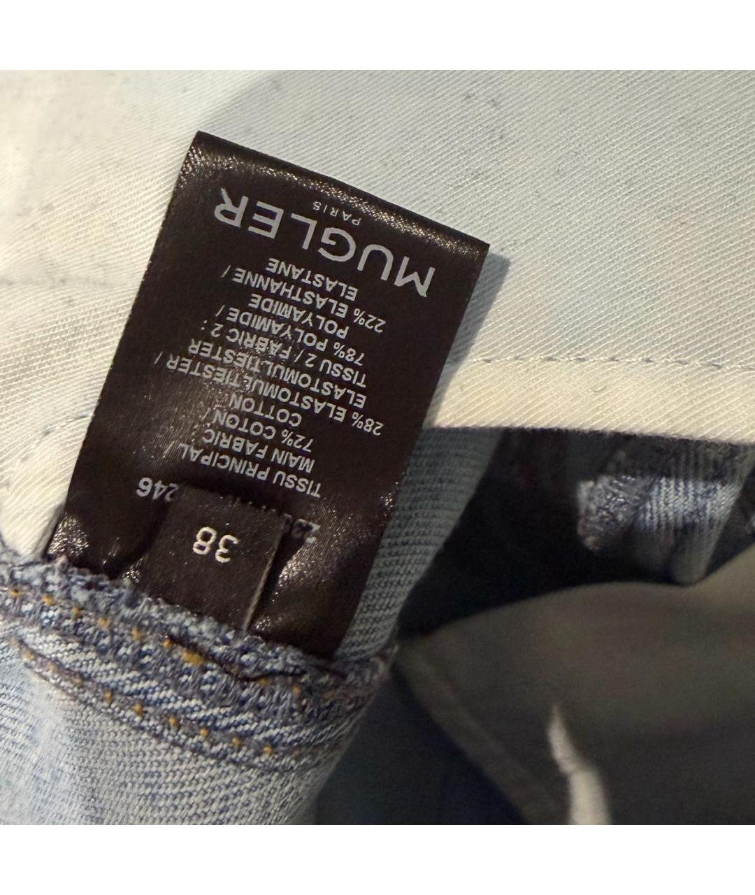 MUGLER Голубые джинсы слим, фото 5