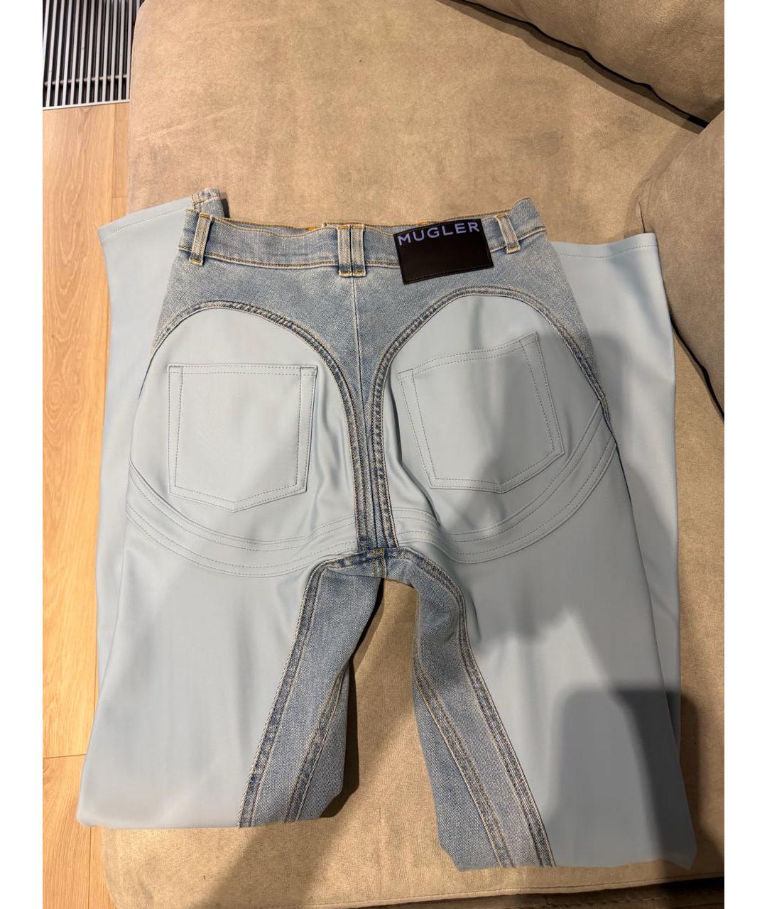 MUGLER Голубые джинсы слим, фото 7