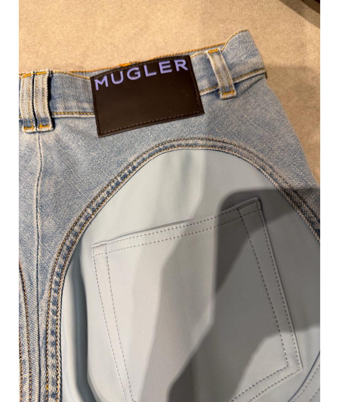 MUGLER Голубые джинсы слим, фото 4