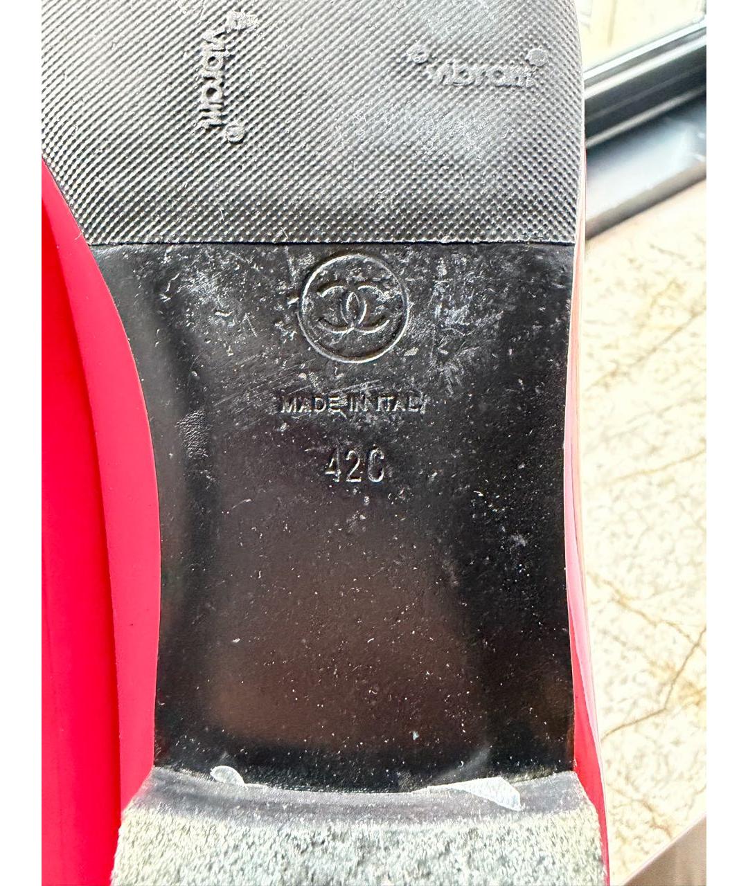 CHANEL Красные балетки из лакированной кожи, фото 6