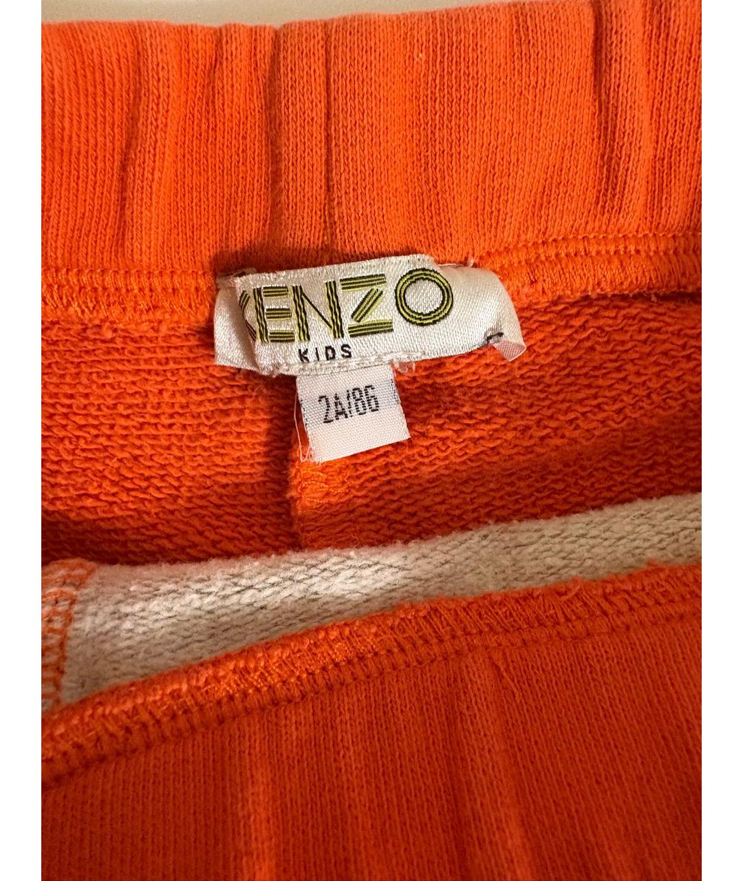KENZO Оранжевое хлопковые брюки и шорты, фото 6