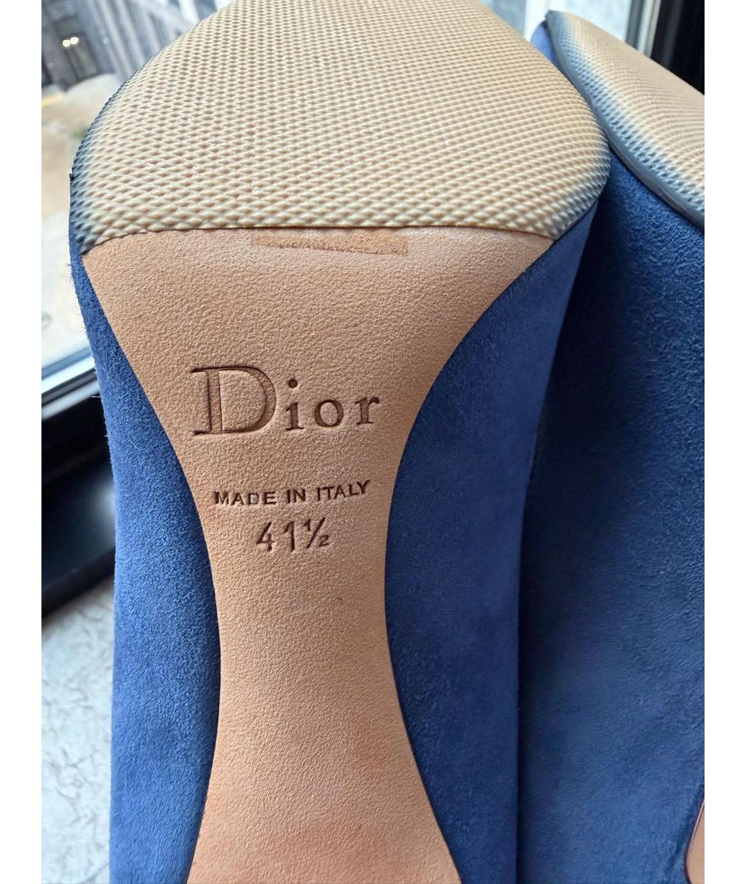 CHRISTIAN DIOR Синие замшевые туфли, фото 6