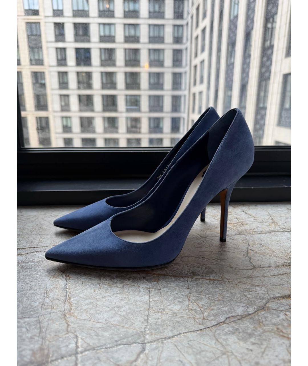CHRISTIAN DIOR Синие замшевые туфли, фото 7