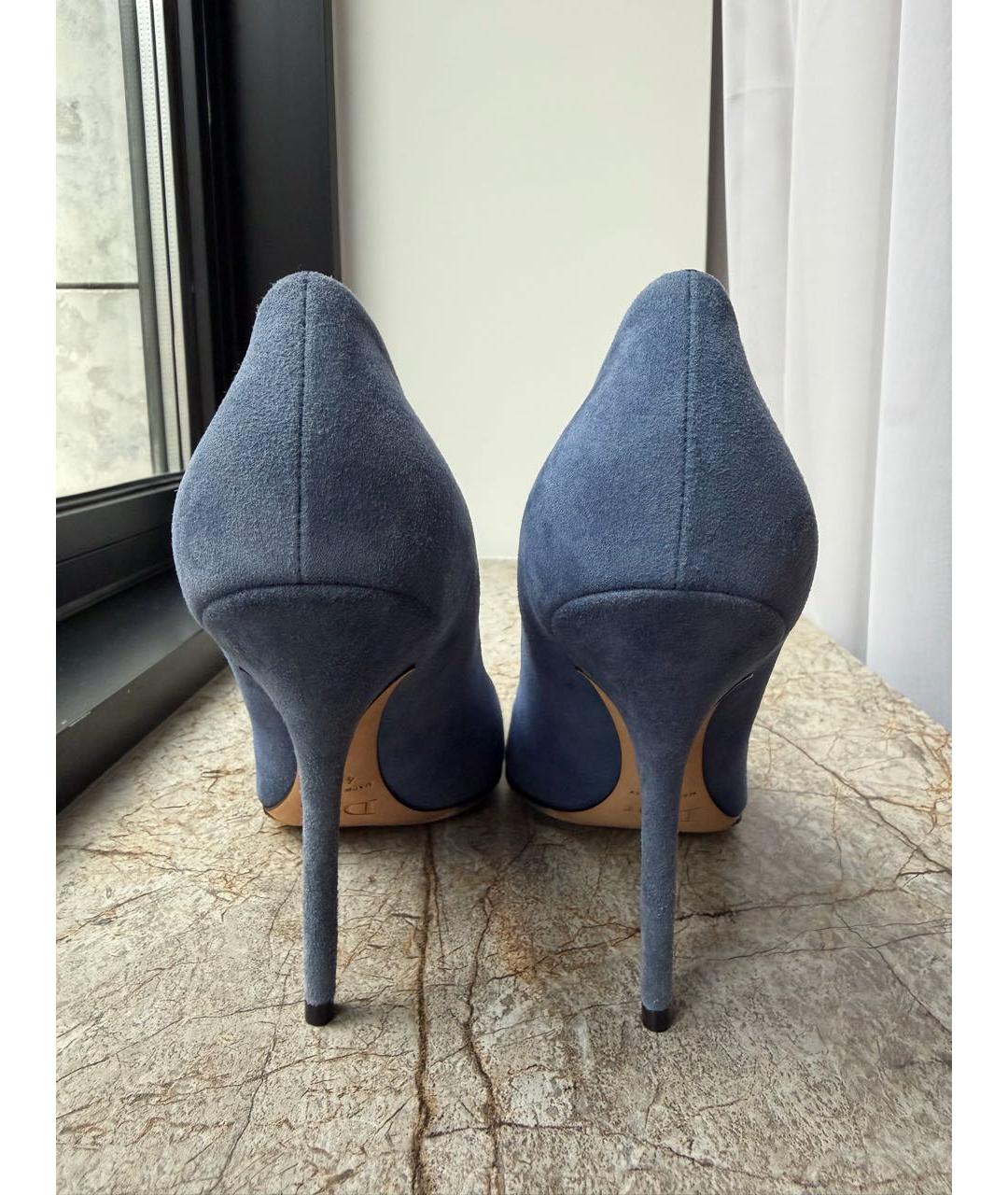 CHRISTIAN DIOR Синие замшевые туфли, фото 4