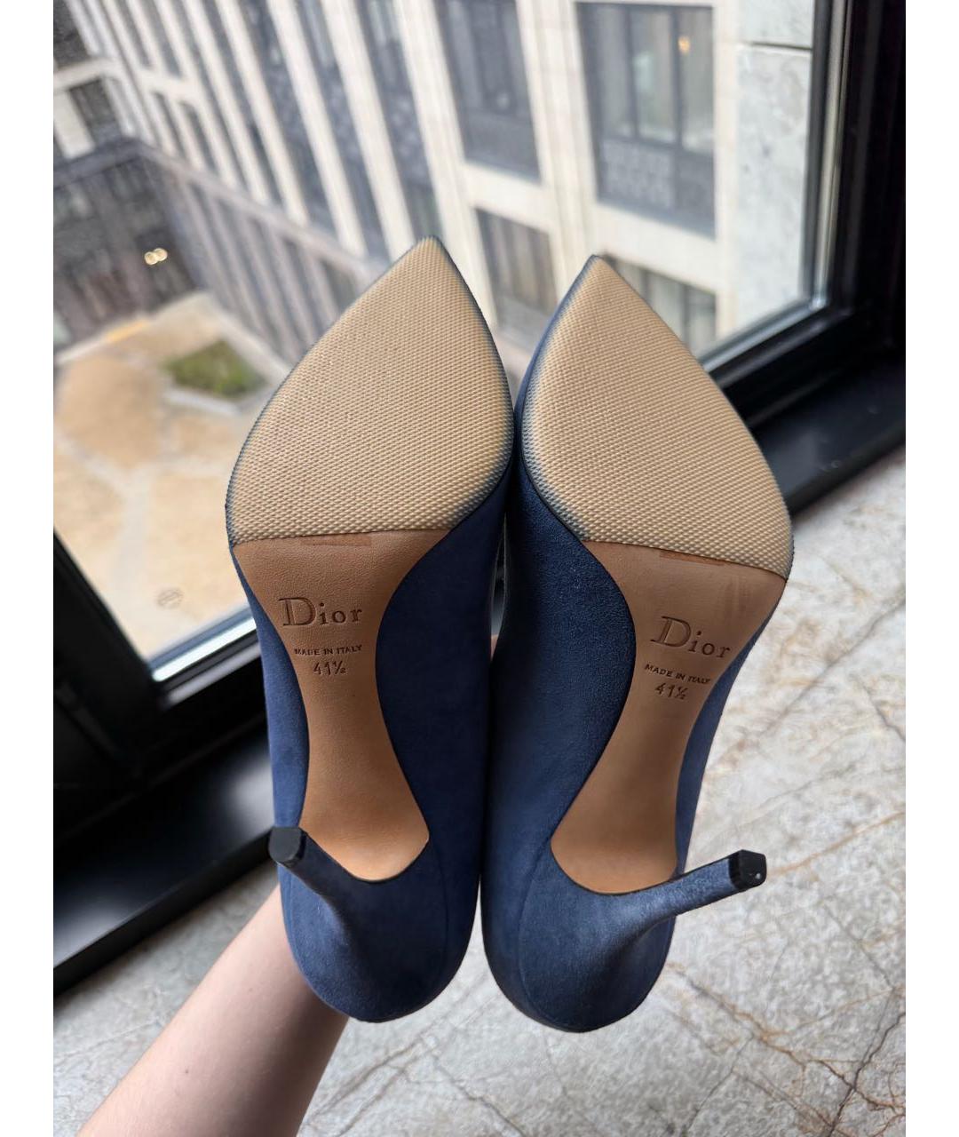 CHRISTIAN DIOR Синие замшевые туфли, фото 5