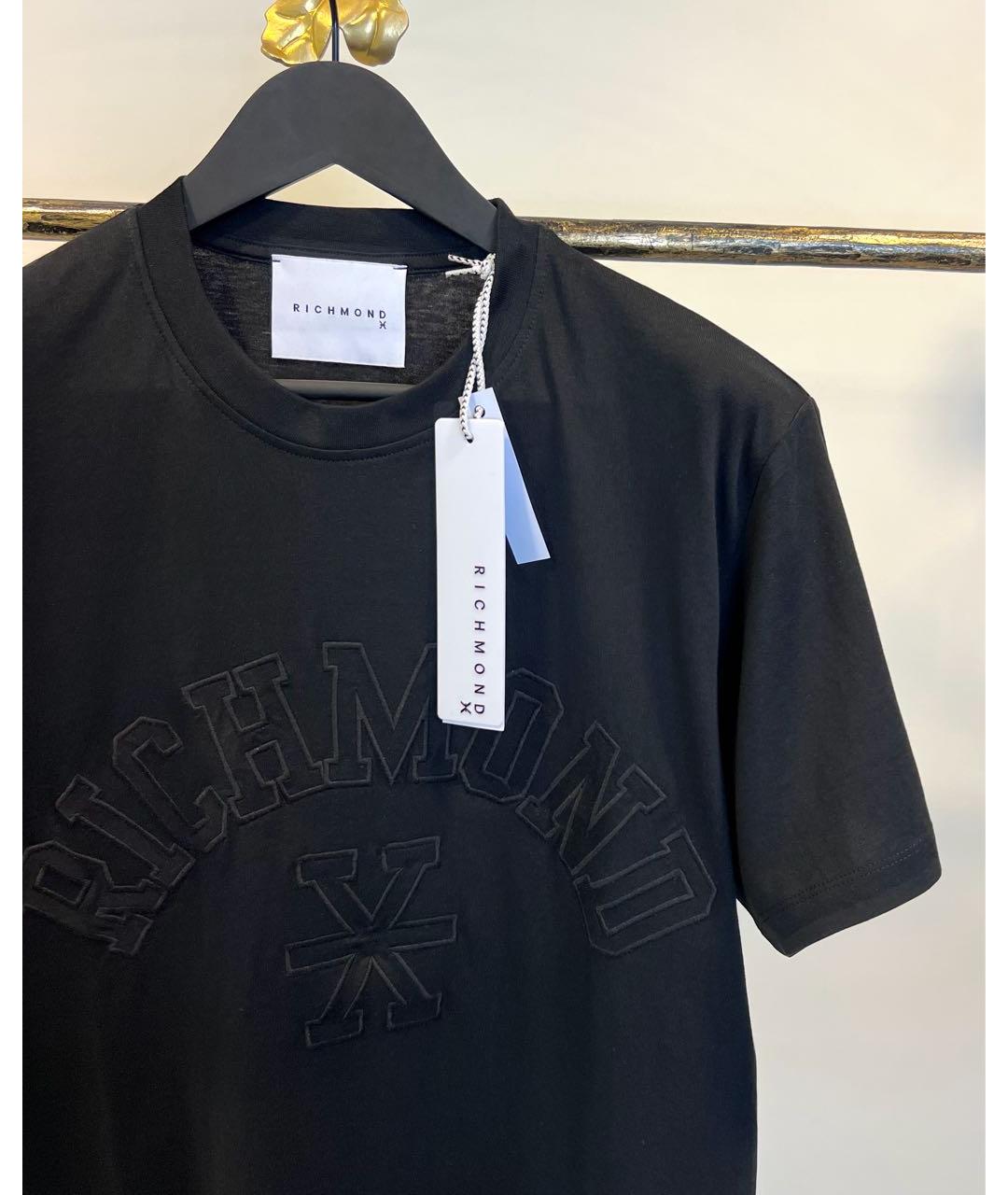 JOHN RICHMOND Черная хлопковая футболка, фото 4