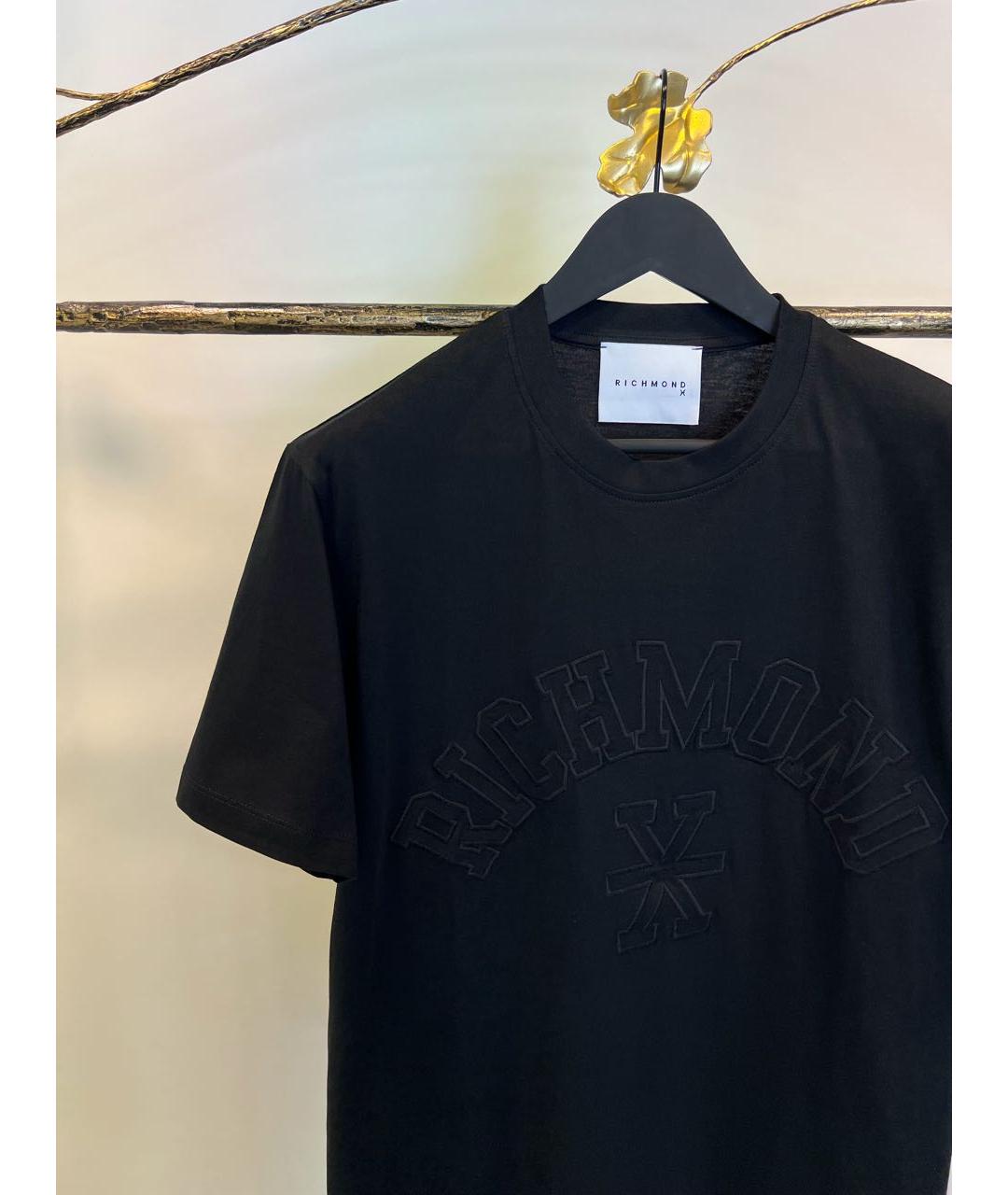 JOHN RICHMOND Черная хлопковая футболка, фото 3