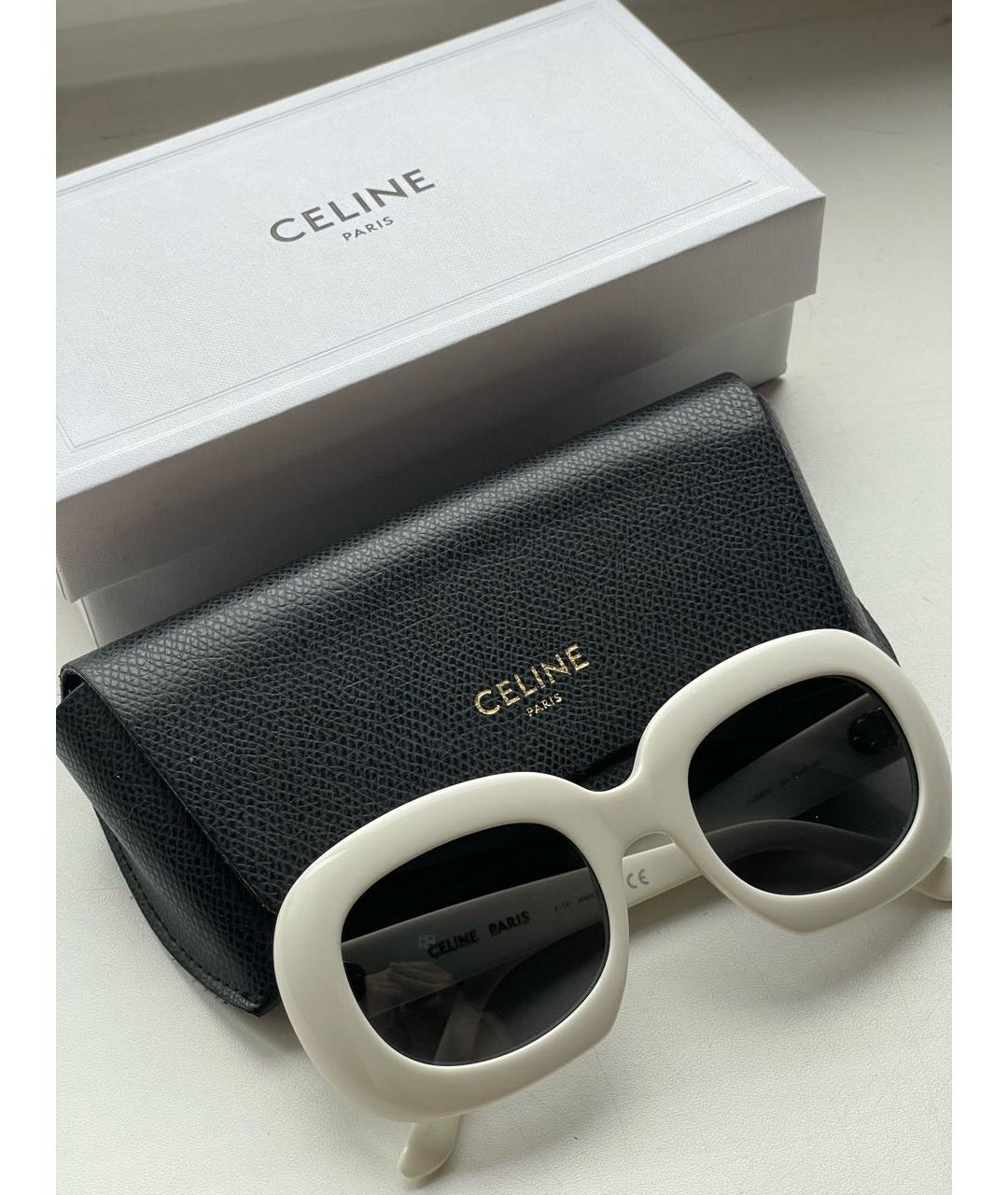 CELINE Белые пластиковые солнцезащитные очки, фото 2