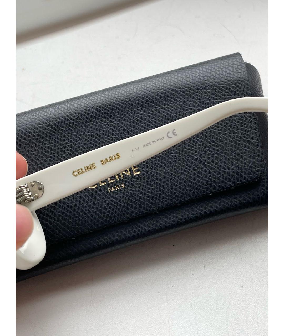 CELINE Белые пластиковые солнцезащитные очки, фото 3