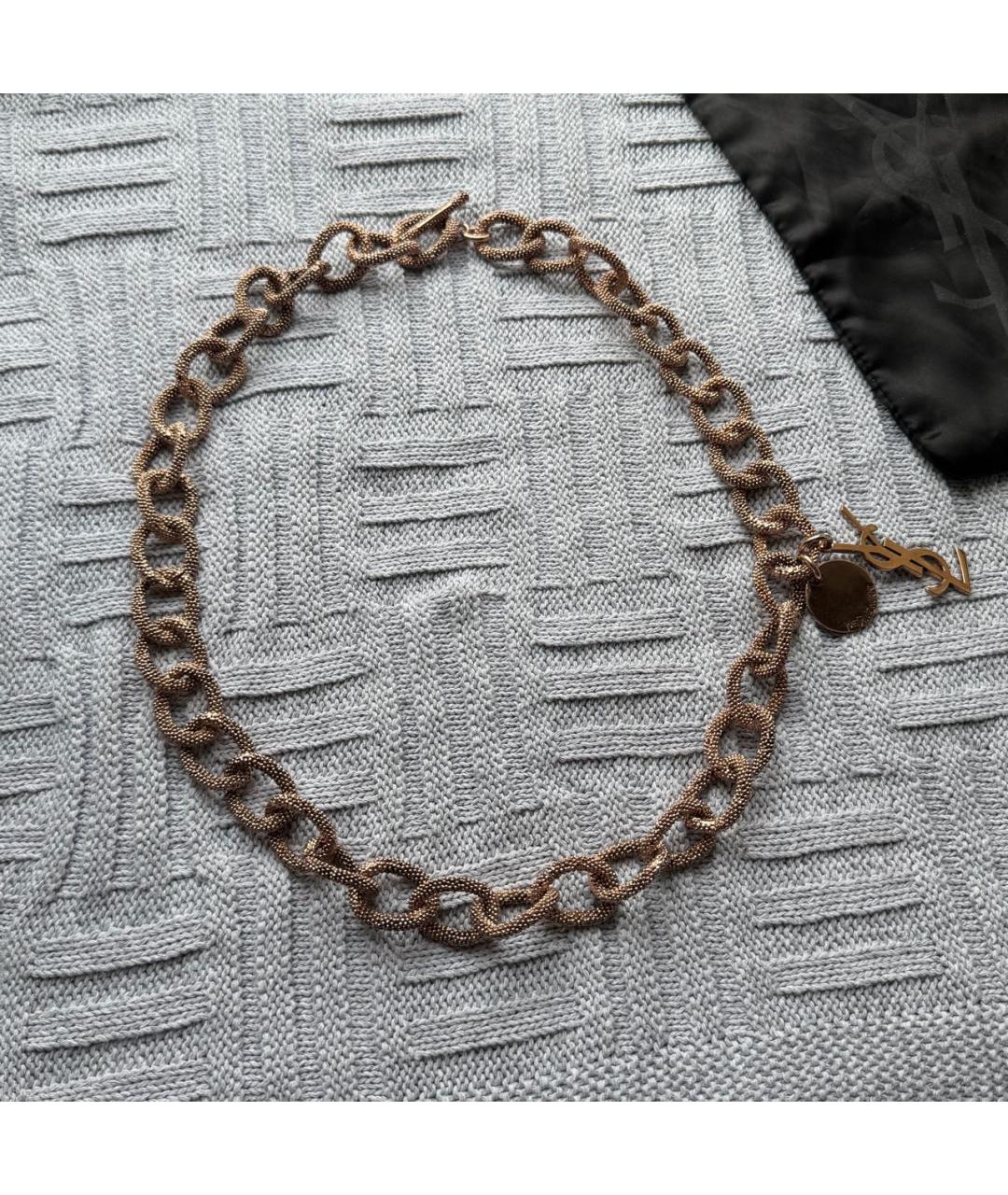 SAINT LAURENT Золотое колье, фото 2