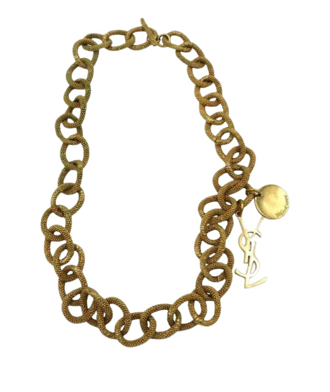 SAINT LAURENT Золотое колье, фото 1