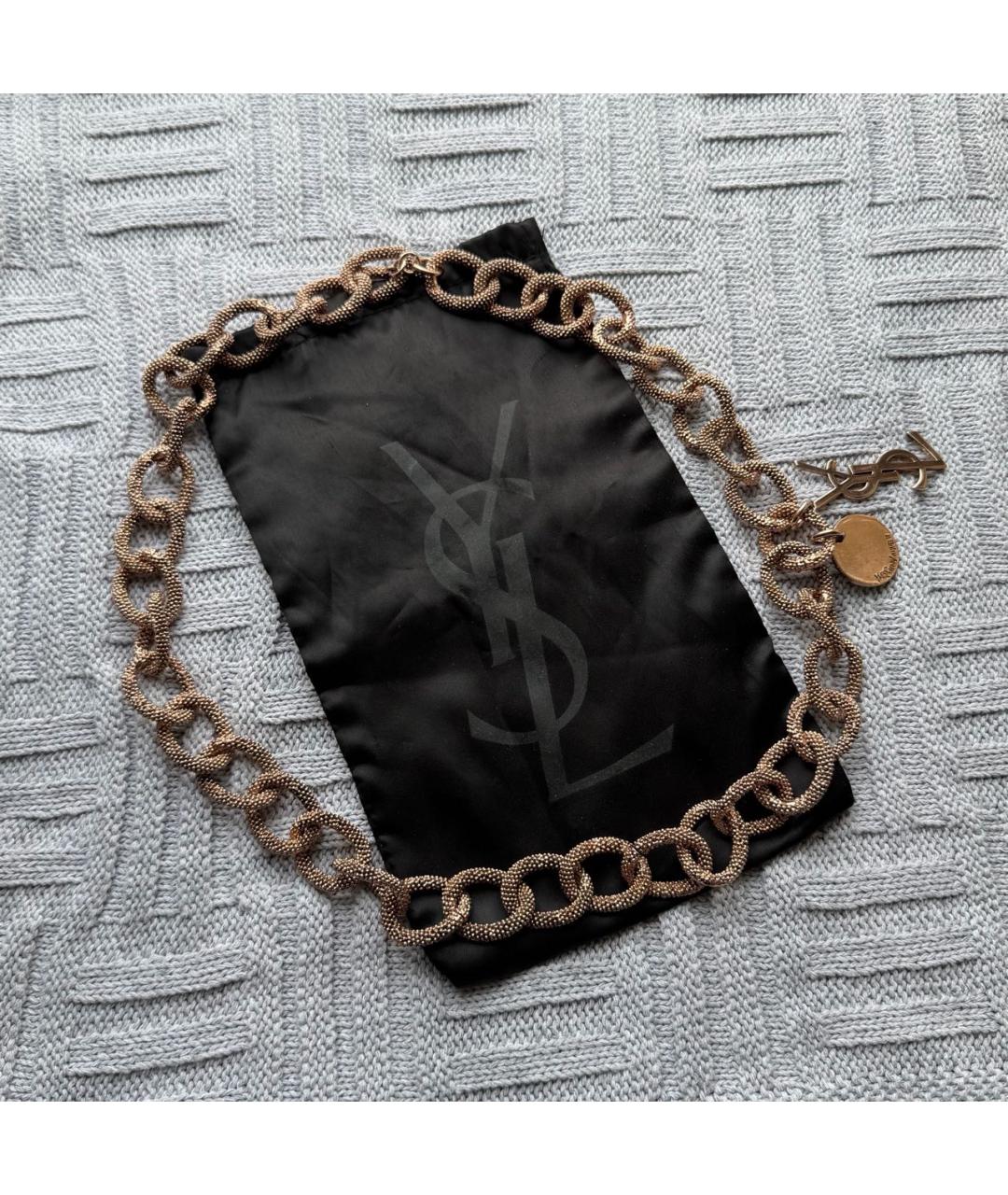 SAINT LAURENT Золотое колье, фото 3