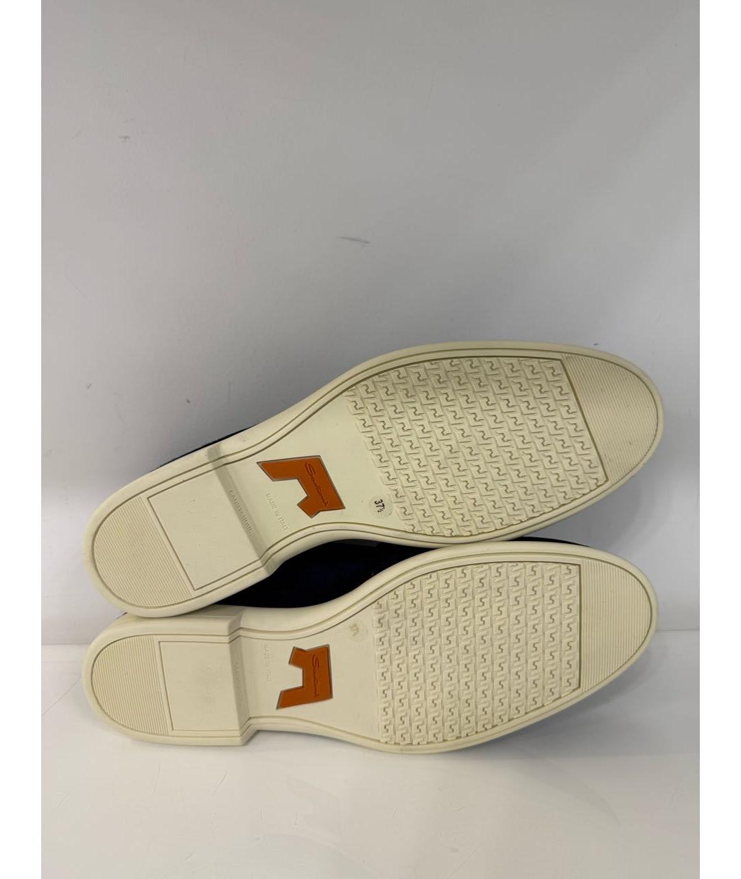 SANTONI Темно-синие замшевые лоферы, фото 6