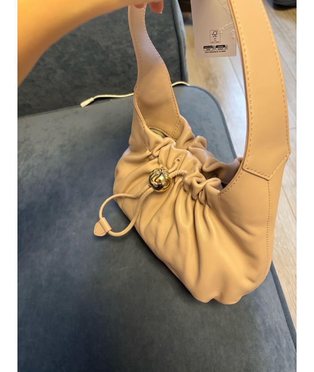 FURLA Розовая кожаная сумка с короткими ручками, фото 2