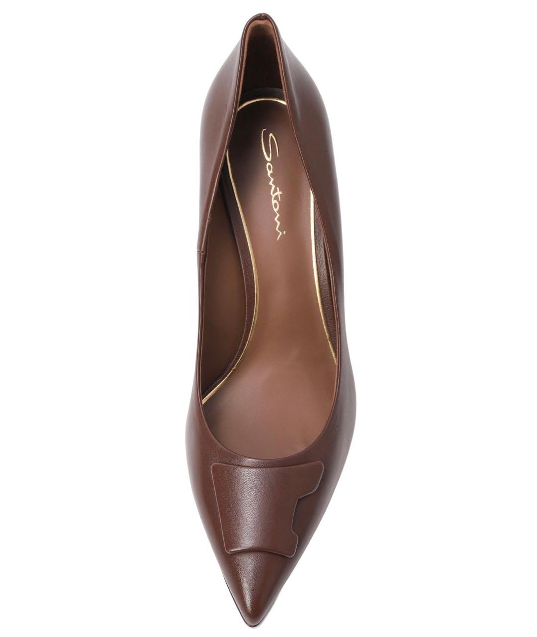 SANTONI Коричневые кожаные туфли, фото 3