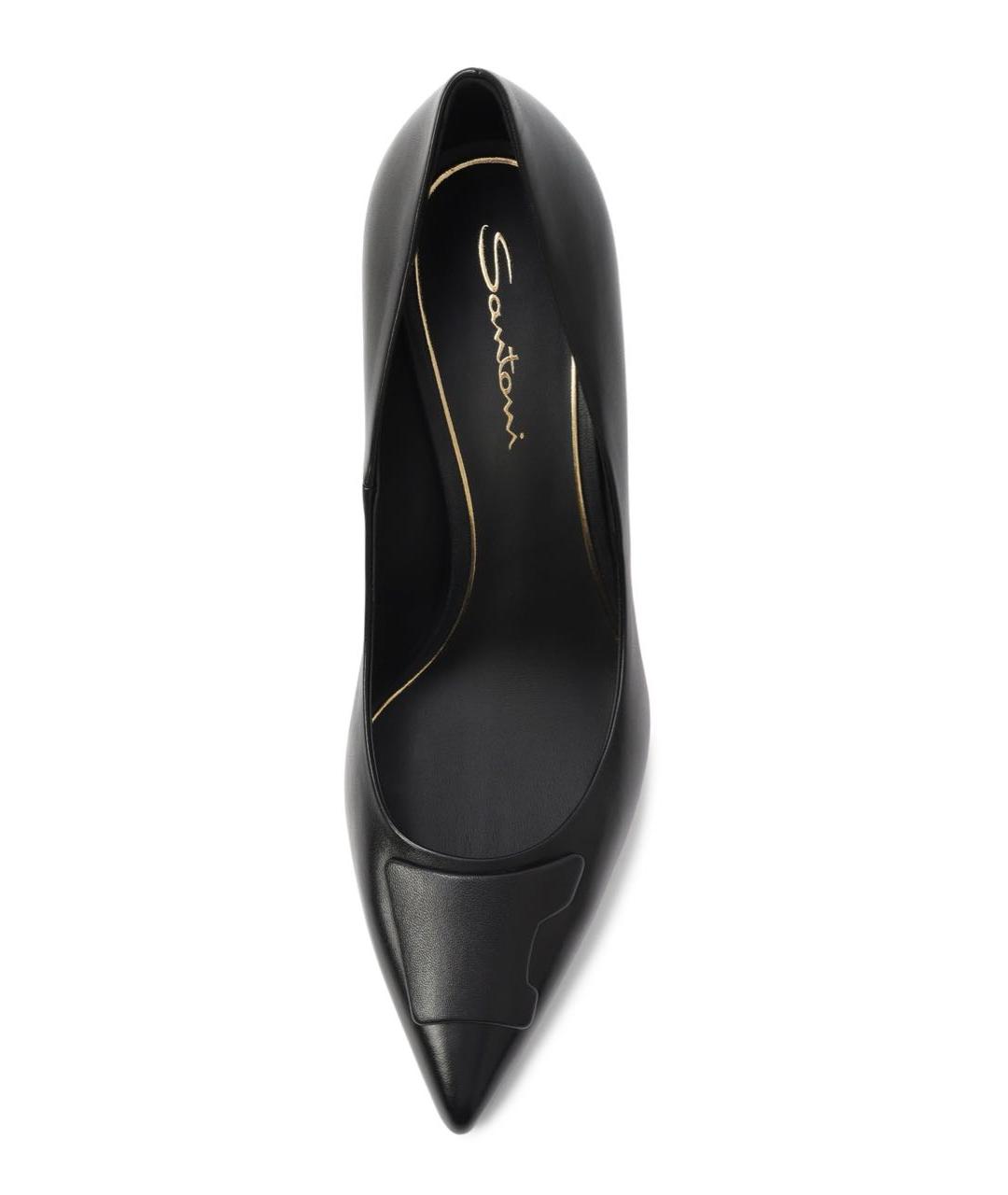 SANTONI Черные кожаные туфли, фото 3