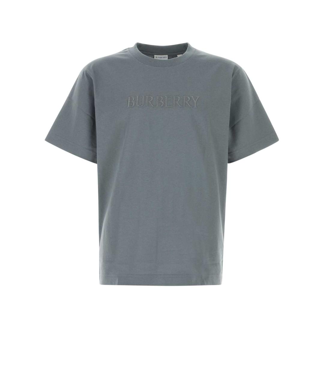 BURBERRY Серая хлопковая футболка, фото 1