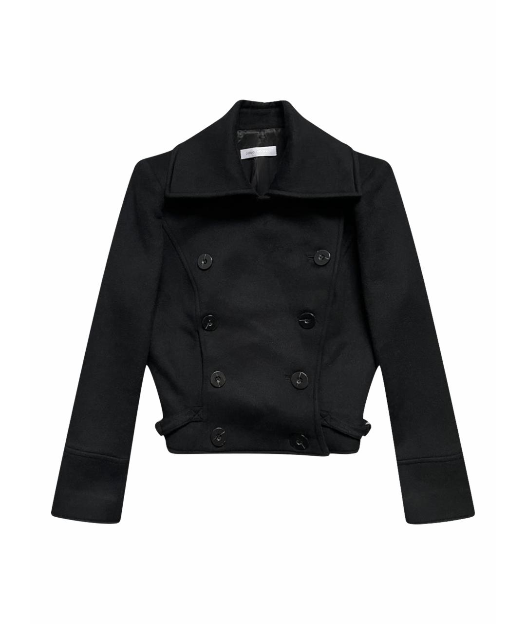 PACO RABANNE Черное шерстяное пальто, фото 1