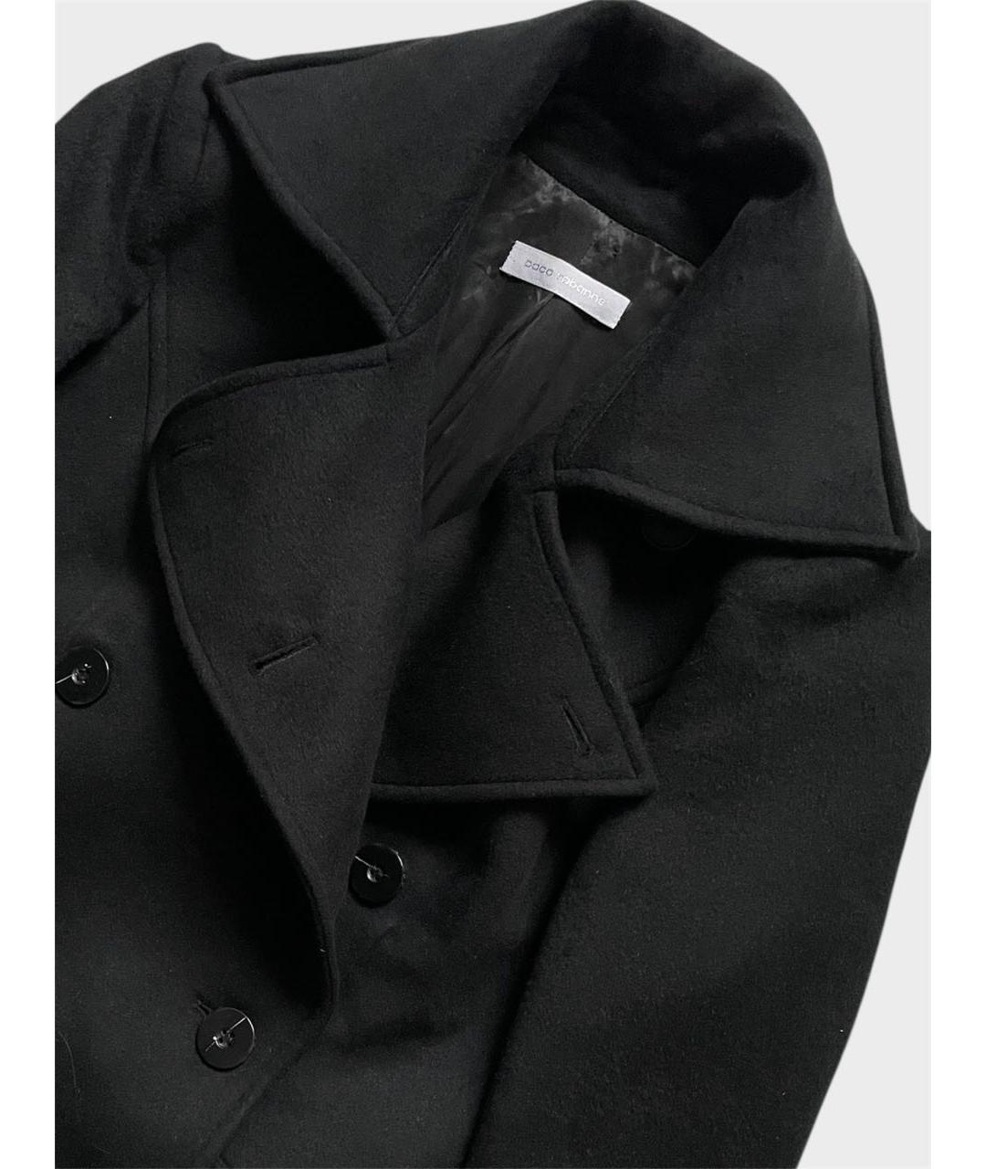 PACO RABANNE Черное шерстяное пальто, фото 4