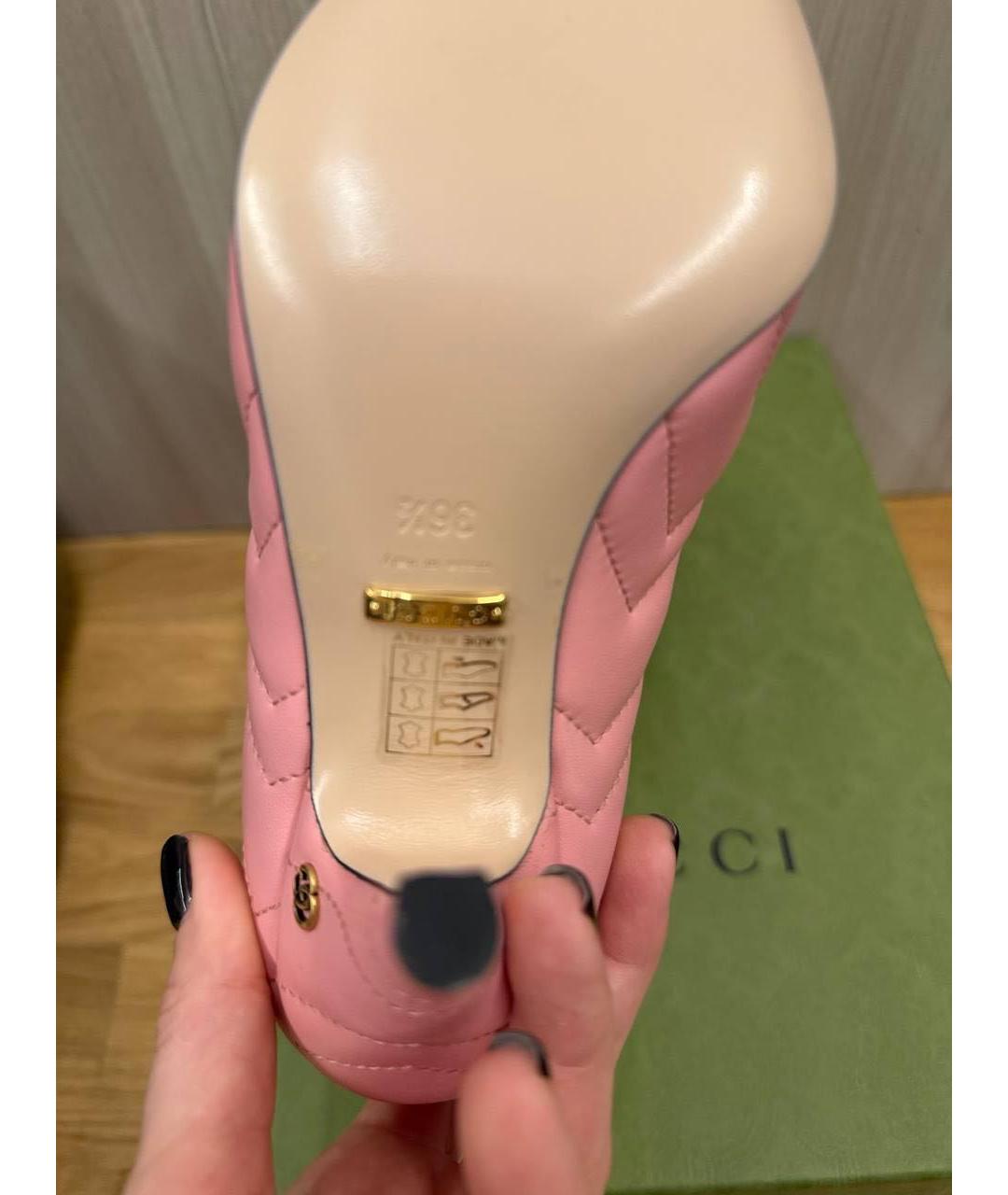 GUCCI Розовые кожаные туфли, фото 5