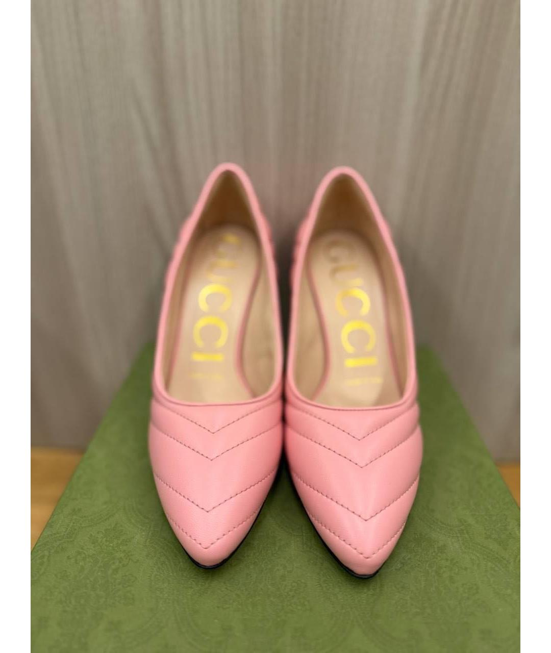 GUCCI Розовые кожаные туфли, фото 2