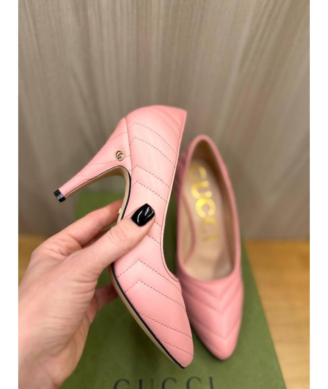 GUCCI Розовые кожаные туфли, фото 4