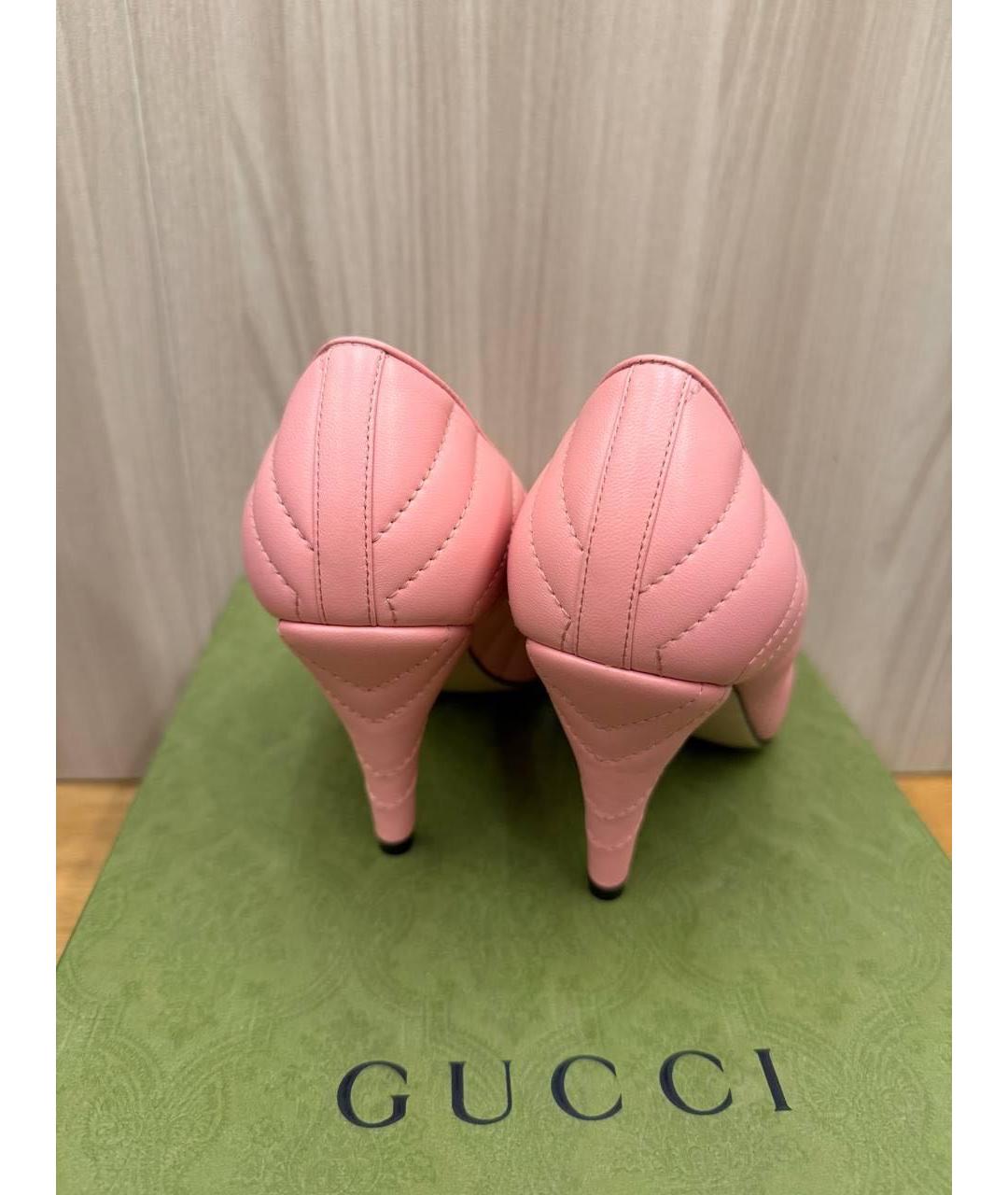 GUCCI Розовые кожаные туфли, фото 3
