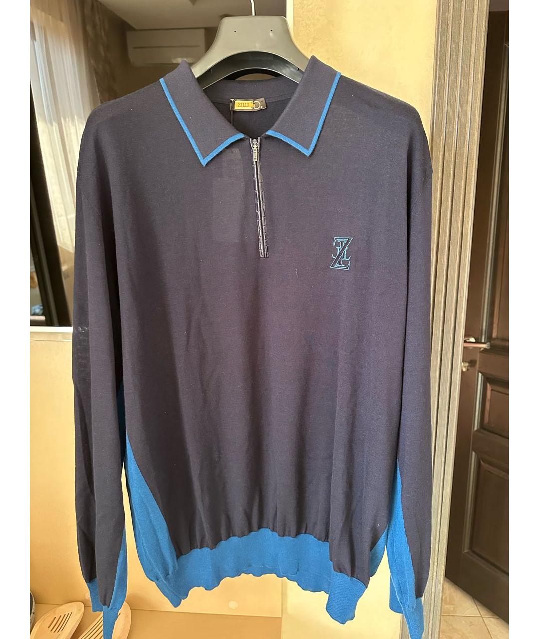 ZILLI Темно-синий кашемировый джемпер / свитер, фото 5