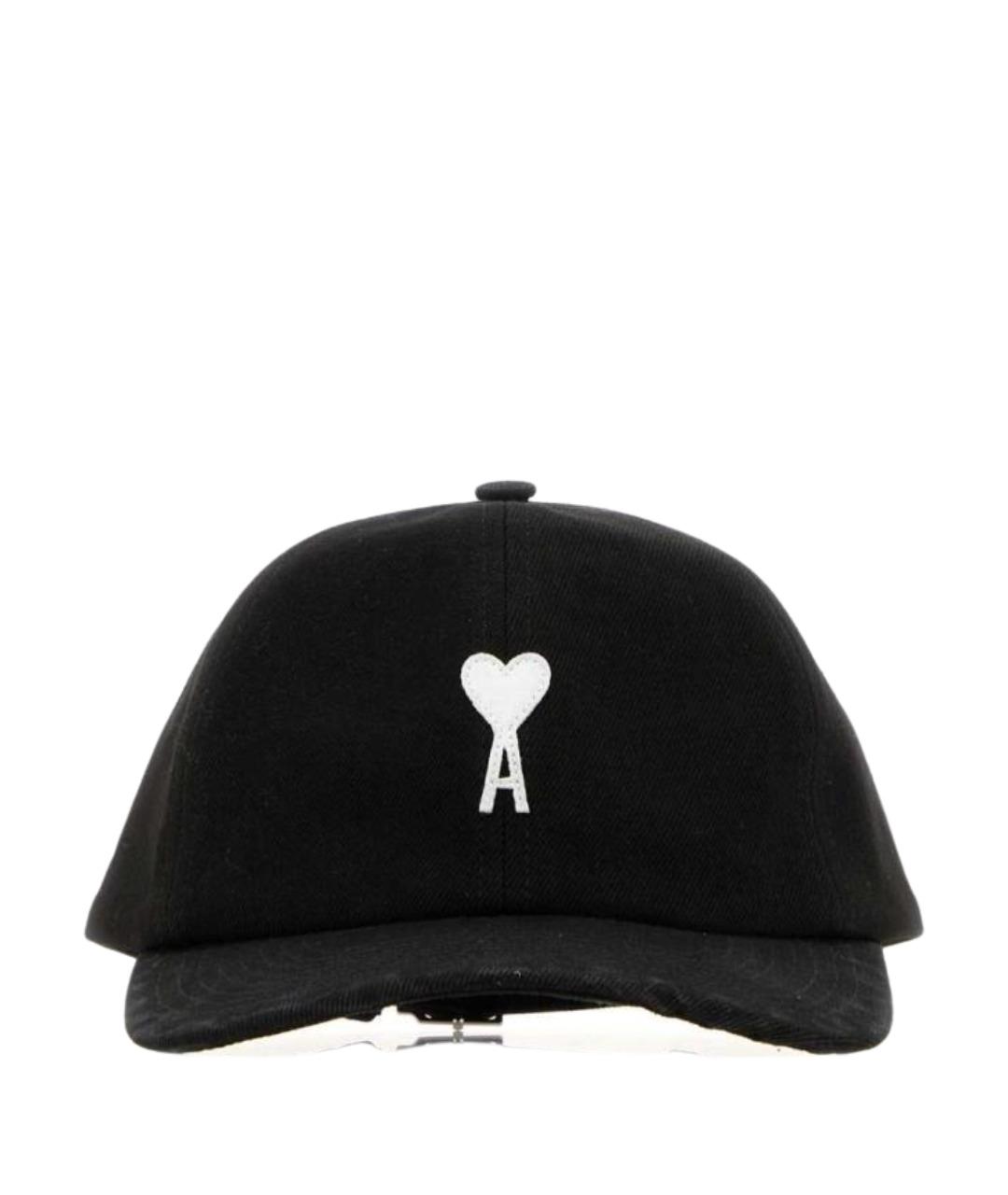 Ami Paris Черная хлопковая кепка/бейсболка, фото 1