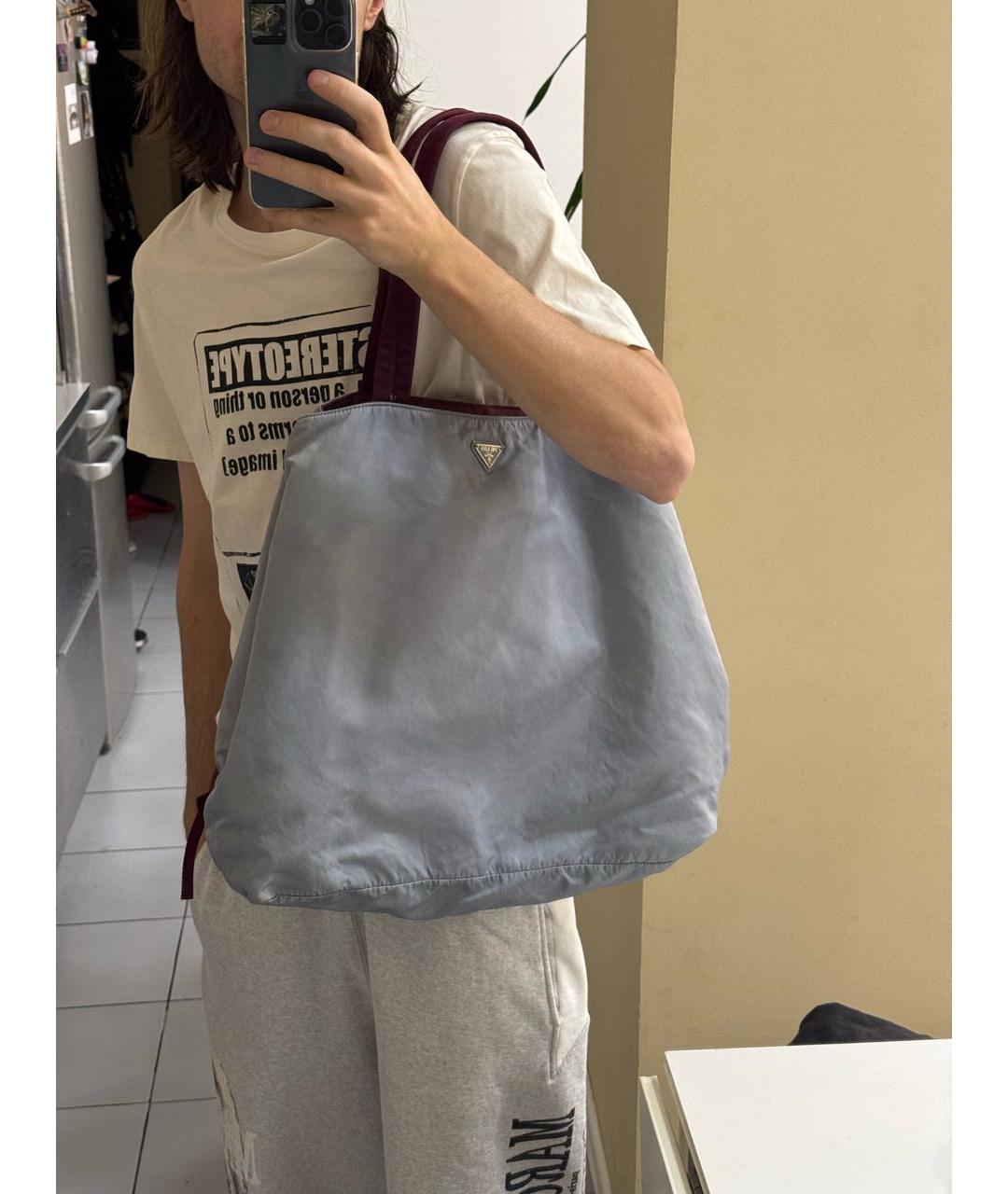 PRADA Голубая дорожная/спортивная сумка, фото 6