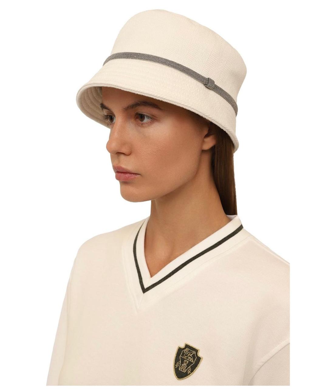 BRUNELLO CUCINELLI Белая хлопковая панама, фото 4