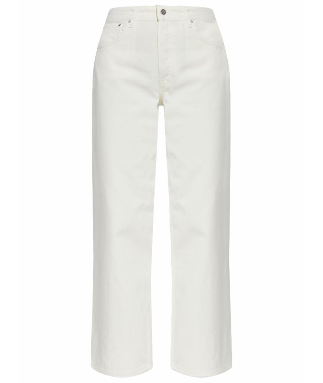 ANINE BING Белые хлопковые прямые джинсы, фото 1