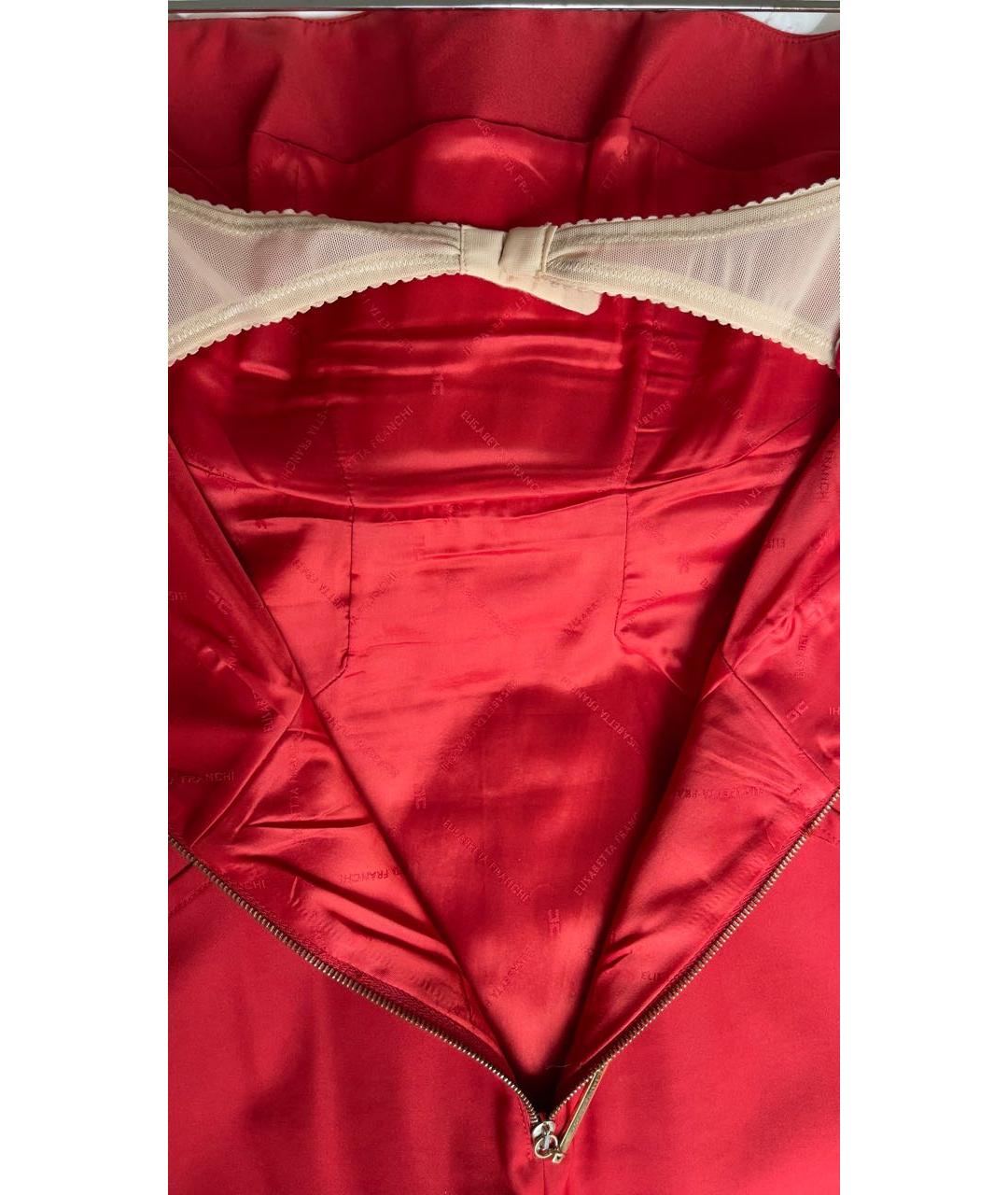 ELISABETTA FRANCHI Красное хлопко-эластановое вечернее платье, фото 7