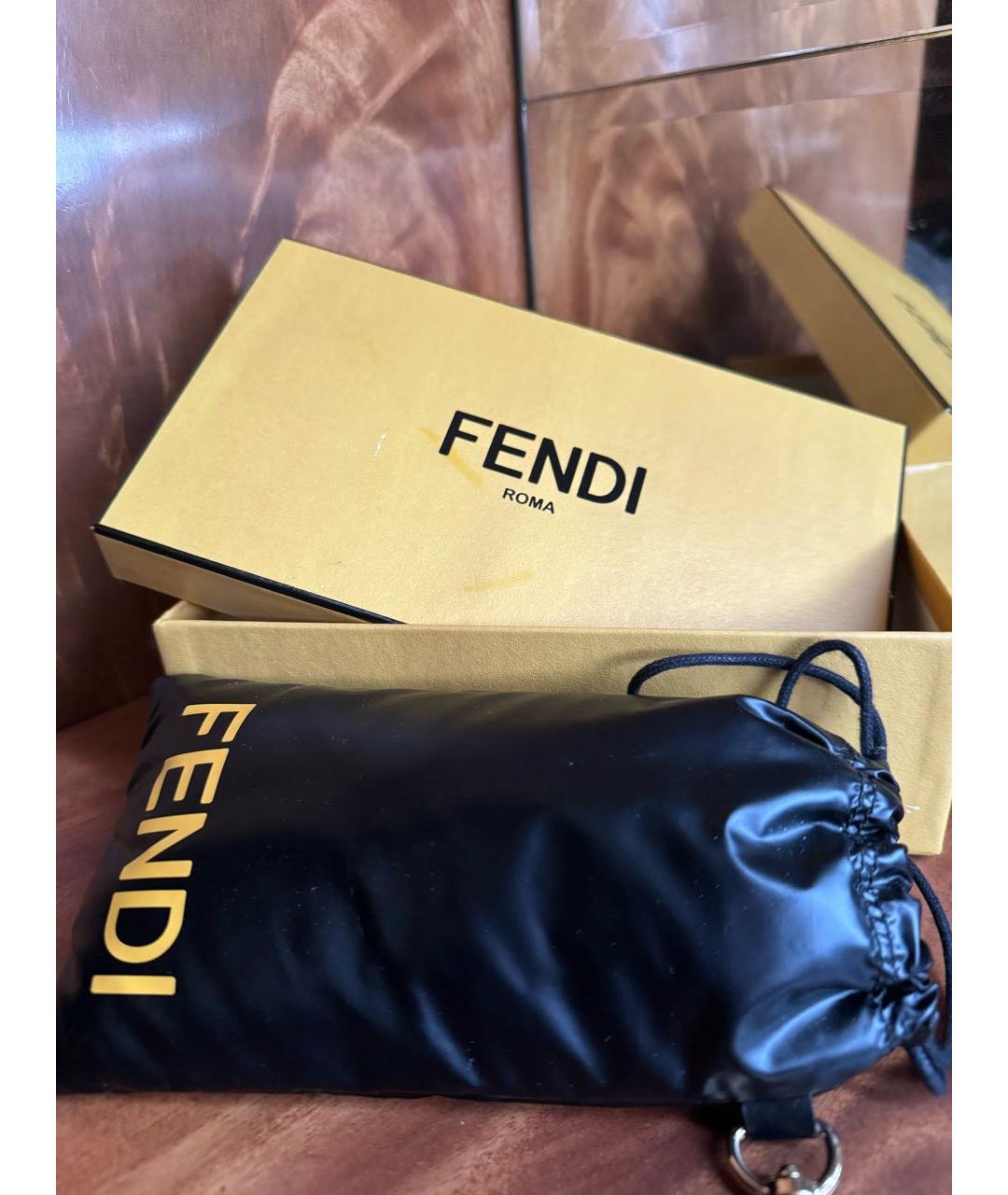 FENDI Коричневые металлические солнцезащитные очки, фото 5