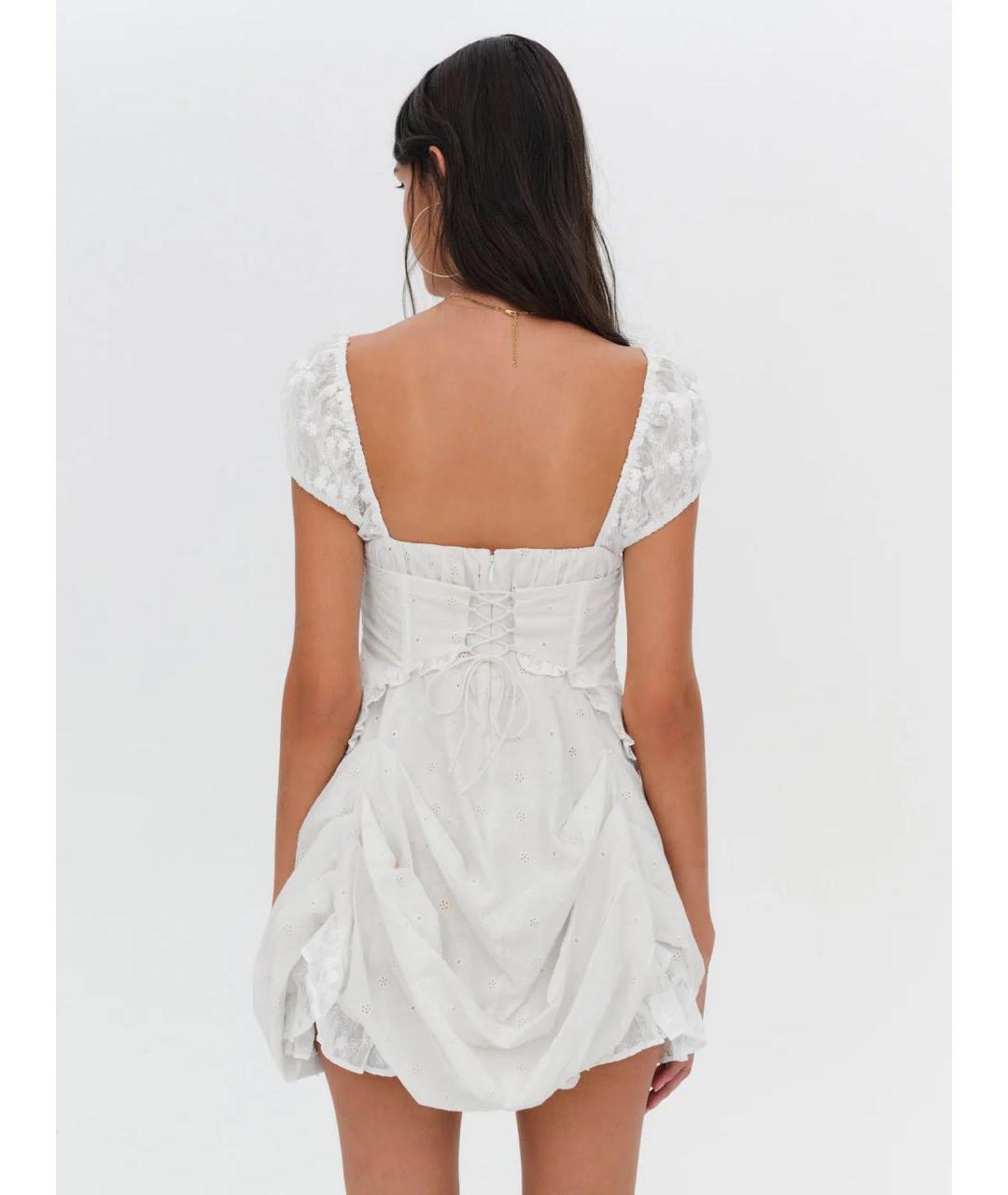 FOR LOVE AND LEMONS Белое хлопковое коктейльное платье, фото 5