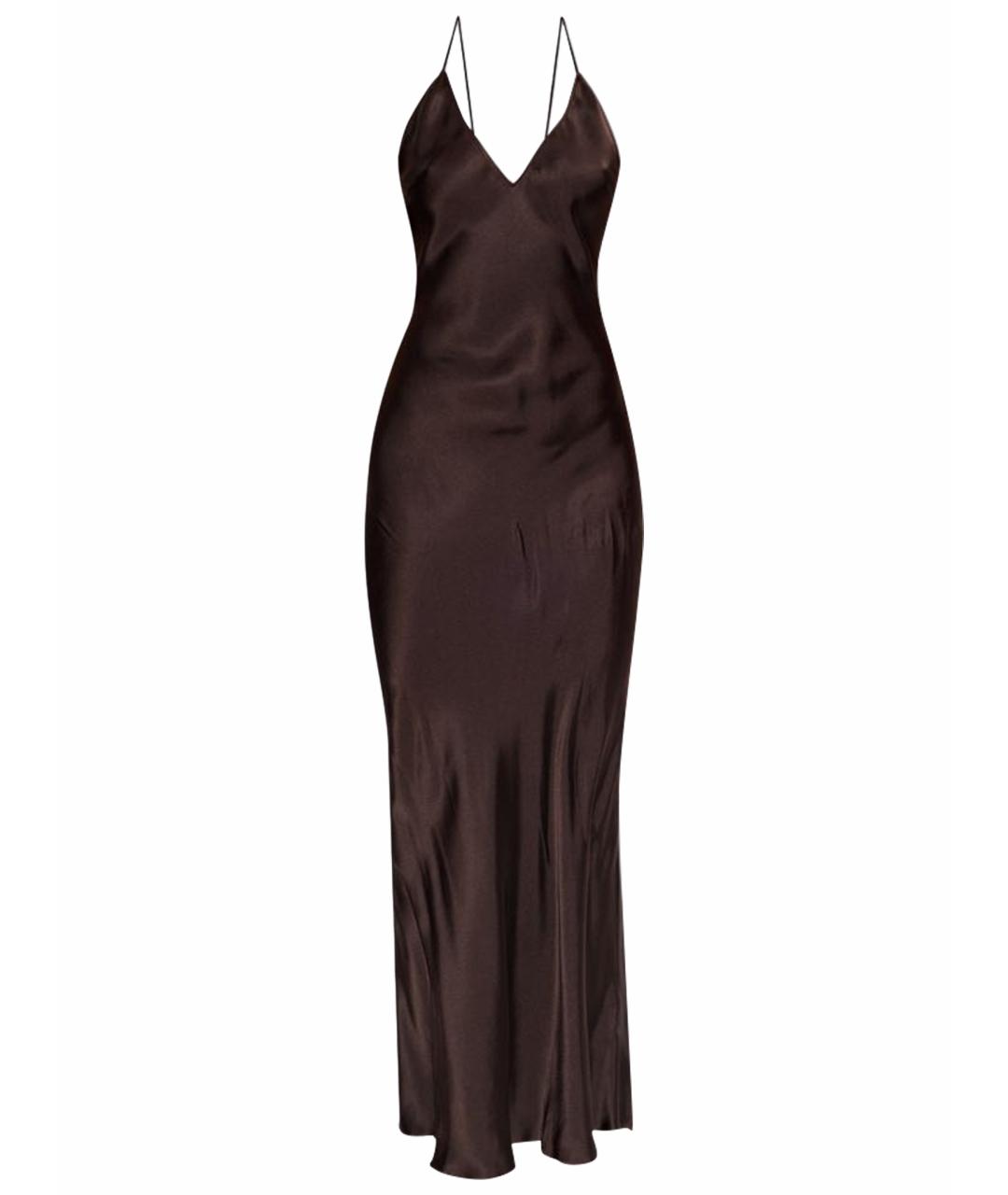 ANINE BING Коричневое шелковое вечернее платье, фото 1