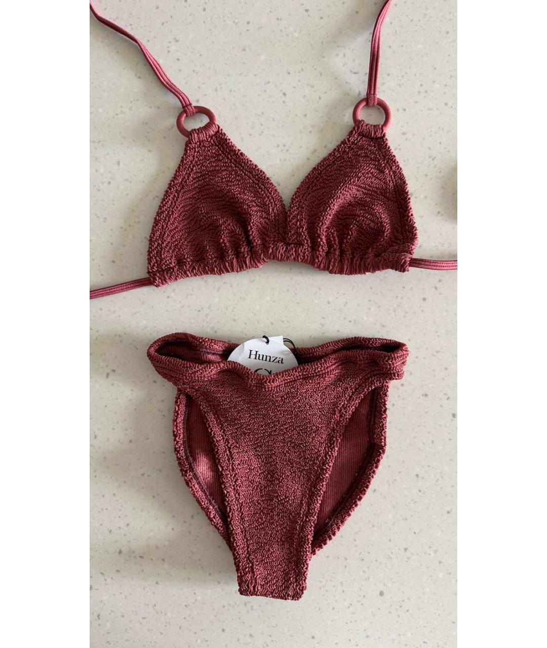 HUNZA G Бордовый купальник, фото 2