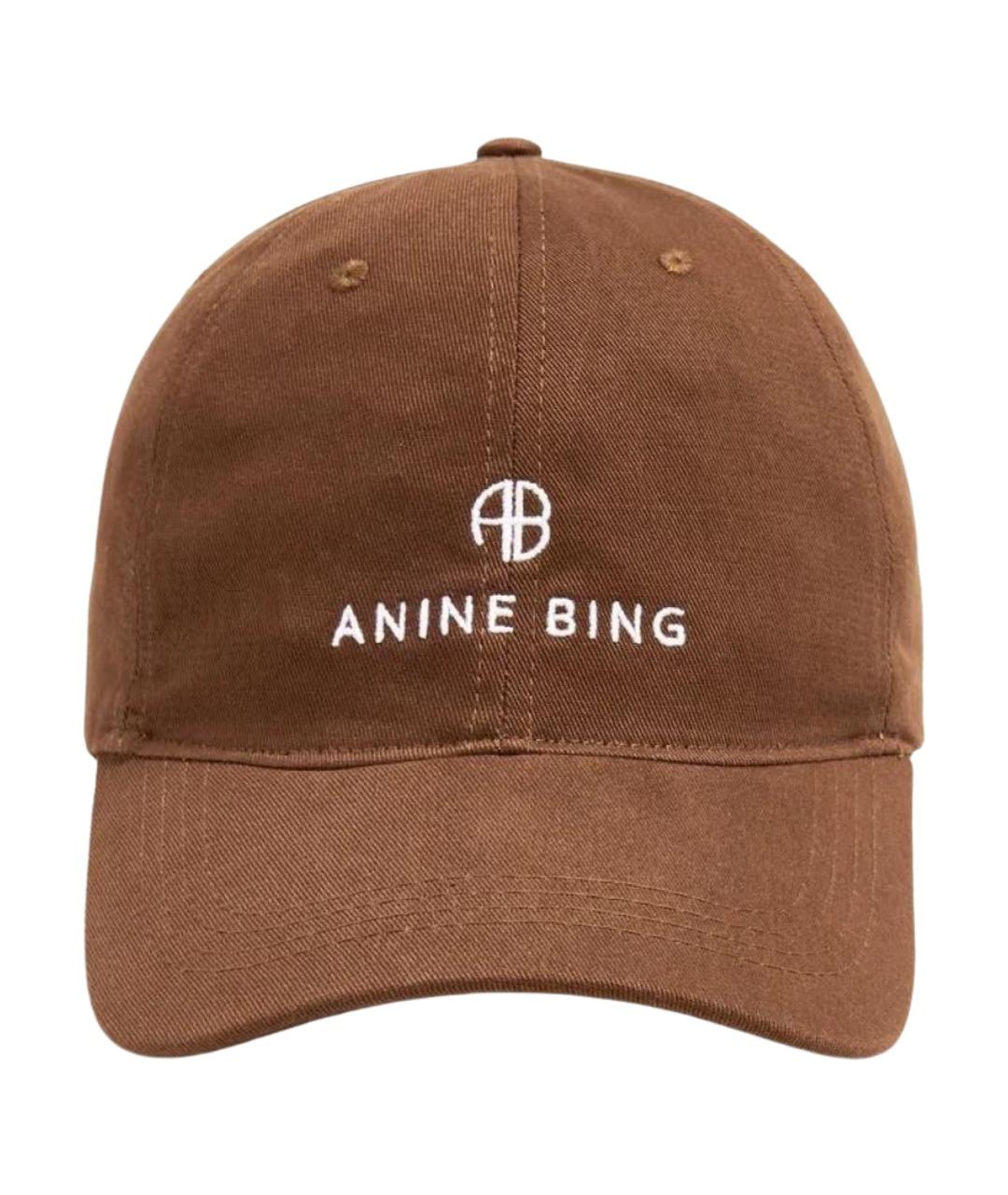 ANINE BING Коричневая хлопковая кепка, фото 1