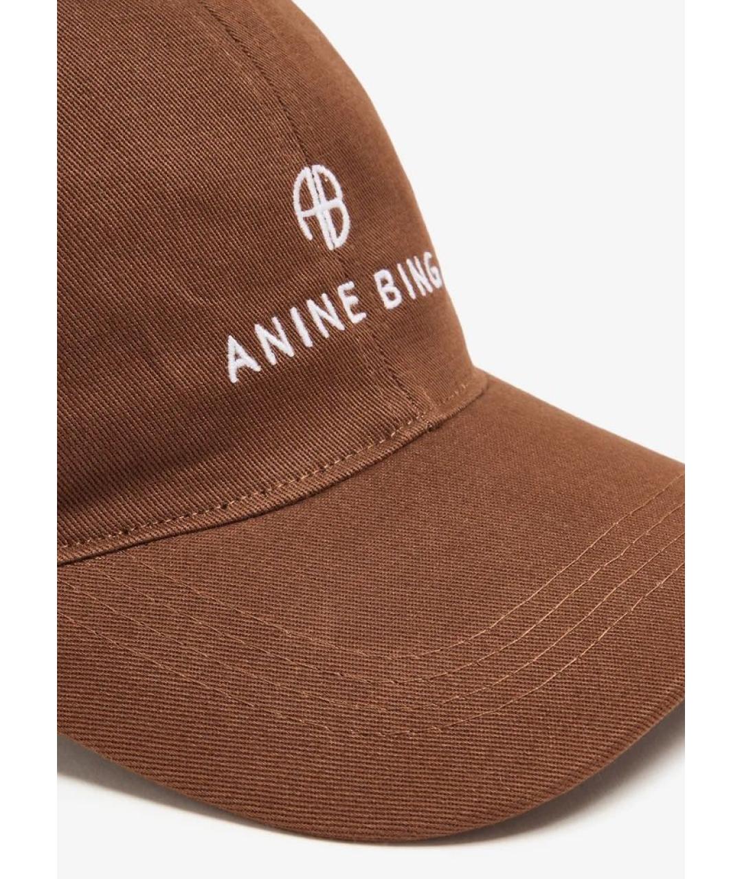 ANINE BING Коричневая хлопковая кепка, фото 2