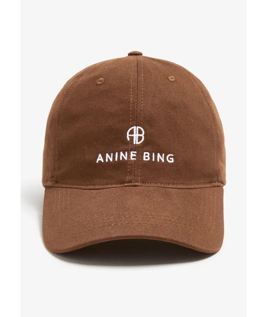 ANINE BING Коричневая хлопковая кепка, фото 6