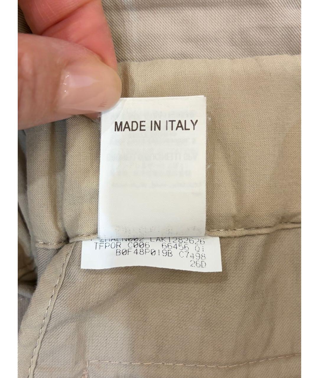 BRUNELLO CUCINELLI Бежевые хлопковые брюки и шорты, фото 8