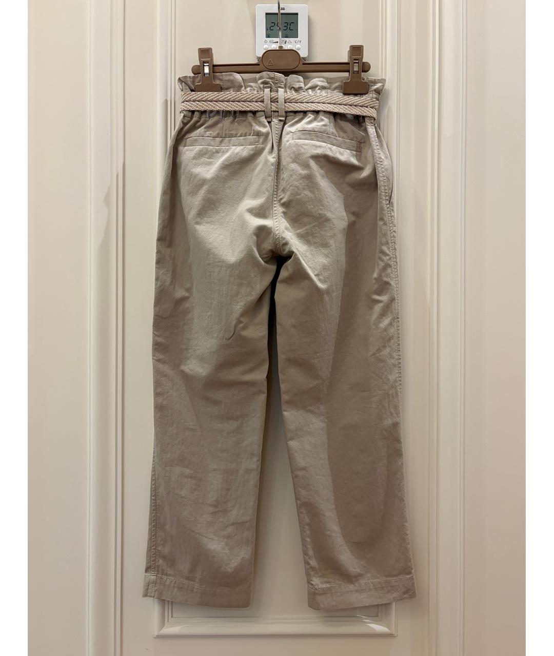 BRUNELLO CUCINELLI Бежевые хлопковые брюки и шорты, фото 2