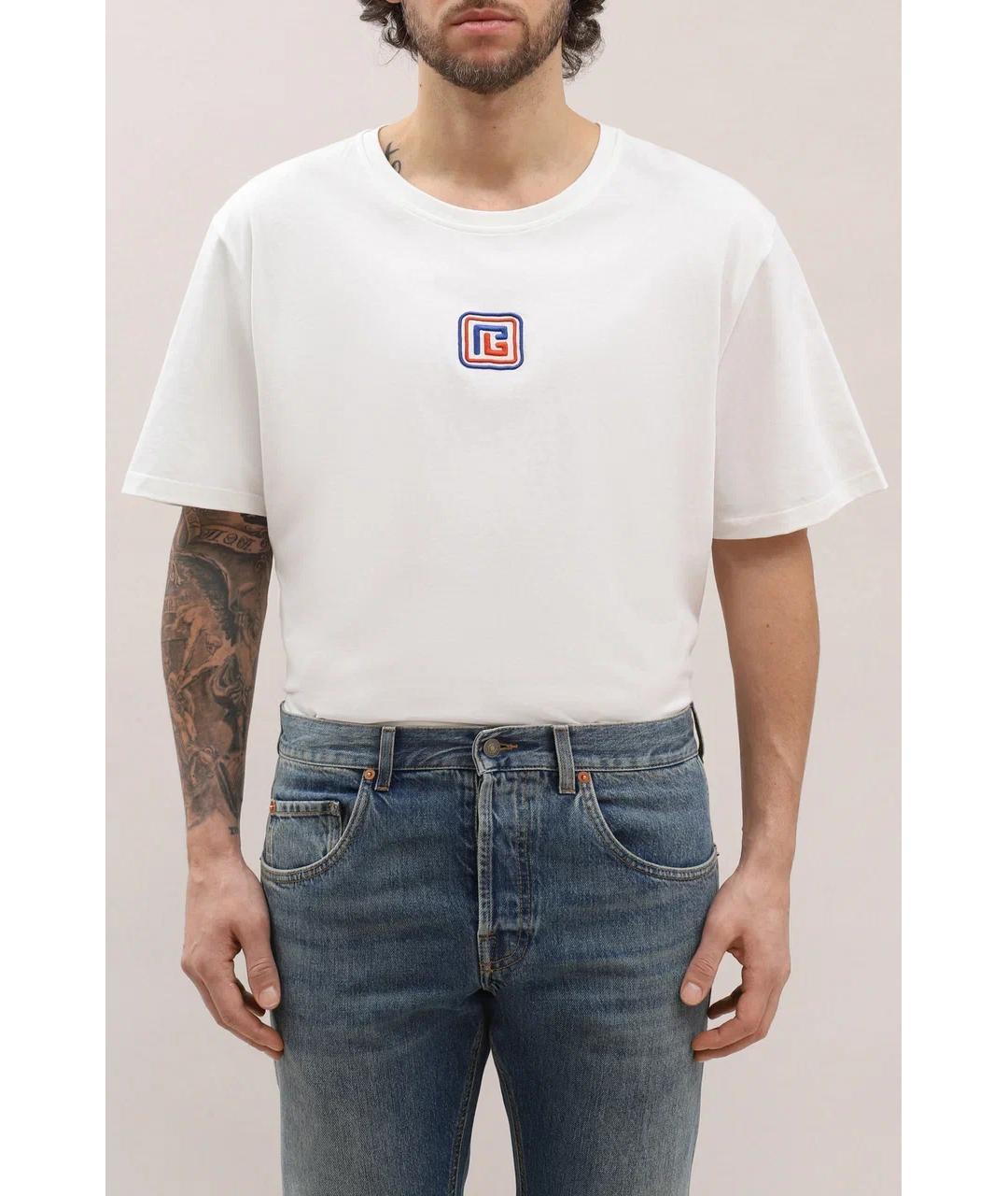 BALMAIN Белая хлопковая футболка, фото 2