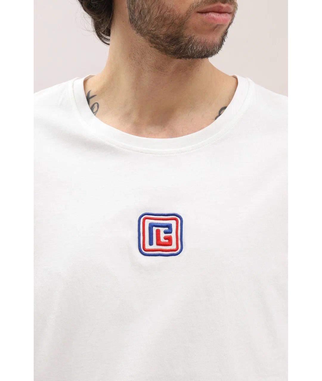 BALMAIN Белая хлопковая футболка, фото 3