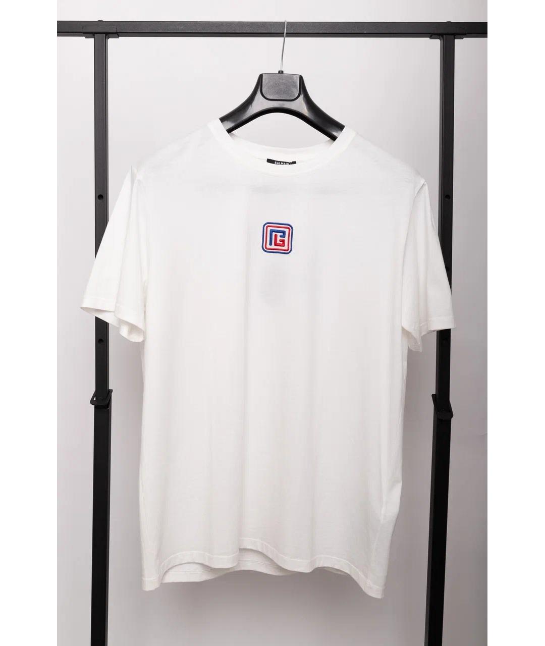 BALMAIN Белая хлопковая футболка, фото 5