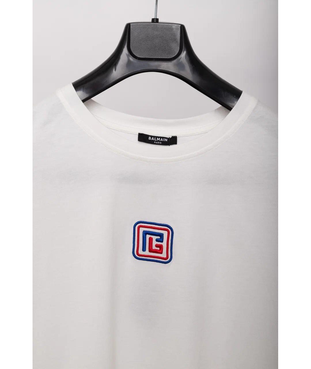 BALMAIN Белая хлопковая футболка, фото 6