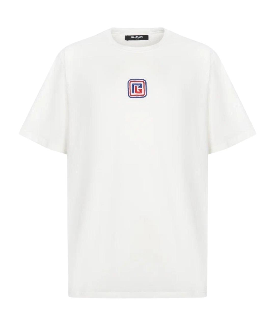 BALMAIN Белая хлопковая футболка, фото 1