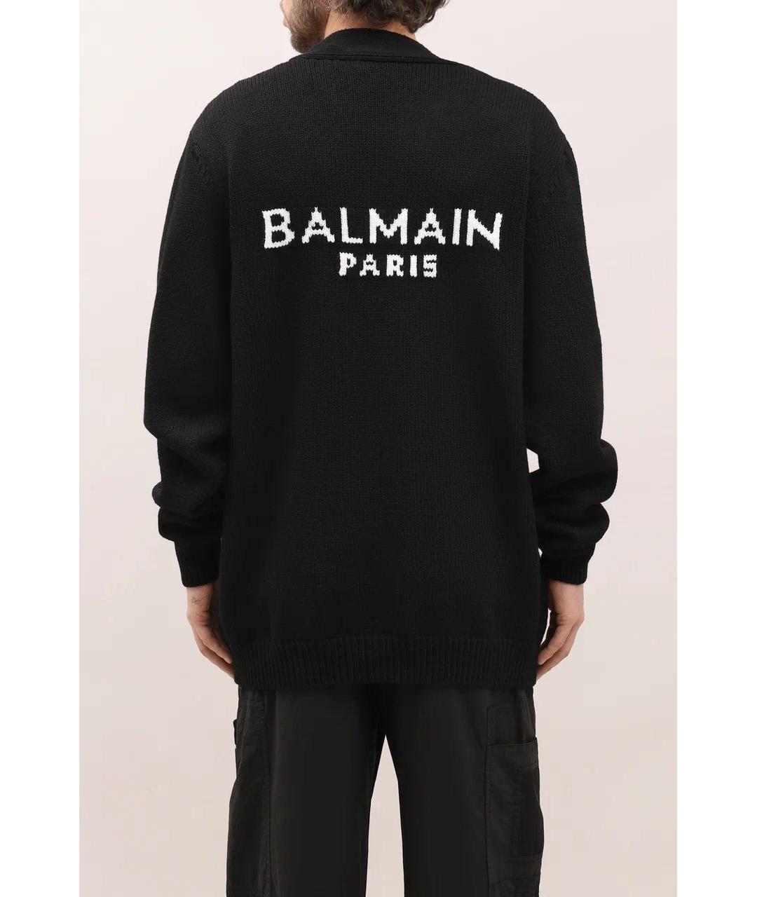 BALMAIN Черный шерстяной кардиган, фото 3