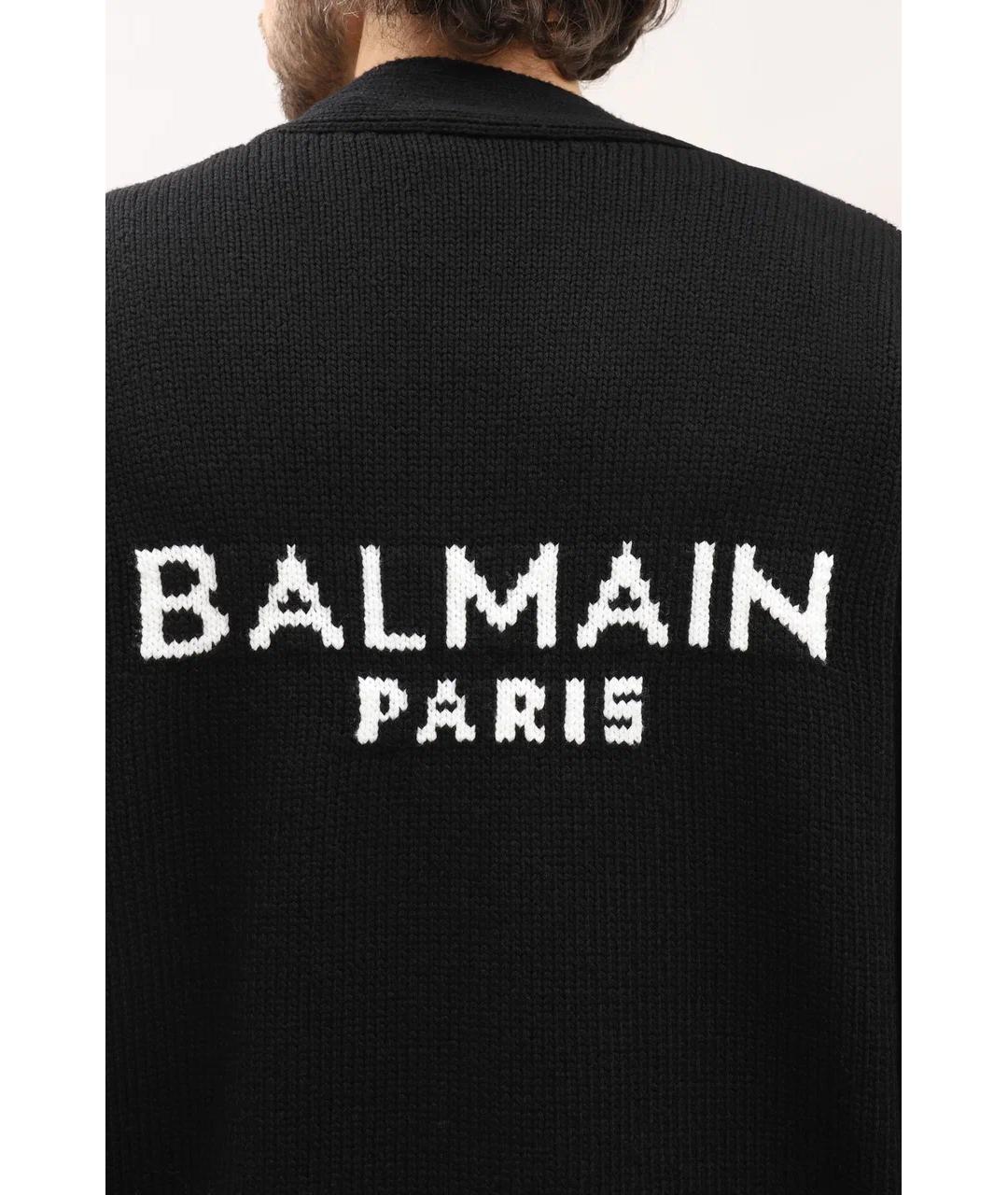BALMAIN Черный шерстяной кардиган, фото 5